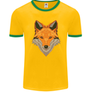 Polygonal Fox Mens Ringer T-Shirt FotL Gold/Green