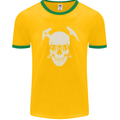 Rock Climbing Skull Mountain Climber Mens Ringer T-Shirt FotL Gold/Green