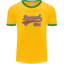 Legend Since 62nd Birthday 1961 Mens Ringer T-Shirt FotL Gold/Green