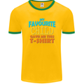 My Favourite Child Gave Me This Fathers Day Mens Ringer T-Shirt FotL Gold/Green