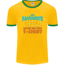 My Favourite Child Gave Me This Fathers Day Mens Ringer T-Shirt FotL Gold/Green
