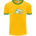 A Hammerhead Shark Mens Ringer T-Shirt FotL Gold/Green