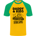 Daddy & Kids Best Friends Father's Day Mens S/S Baseball T-Shirt Gold/Green