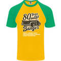 80 Year Old Banger Birthday 80th Year Old Mens S/S Baseball T-Shirt Gold/Green