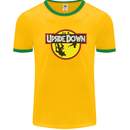 Upside Down SCI-FI TV Program Mens White Ringer T-Shirt Gold/Green