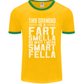 Grandad Is a Fart Smella Funny Fathers Day Mens Ringer T-Shirt FotL Gold/Green