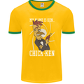 Funny Chicken Spy Parody Mens Ringer T-Shirt FotL Gold/Green