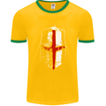 Helmet Gym England Flag St Georges Day Mens Ringer T-Shirt FotL Gold/Green