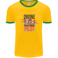 Drone Racing Pilot Mens Ringer T-Shirt Gold/Green