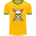 Machinist I Have Tolerance Issues Skull Mens Ringer T-Shirt FotL Gold/Green