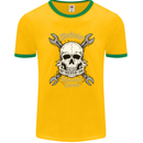 Machinist I Have Tolerance Issues Skull Mens Ringer T-Shirt FotL Gold/Green