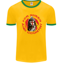 St Georges Day For Queen & Country England Mens White Ringer T-Shirt Gold/Green