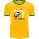 1 Year Wedding Anniversary 1st Rugby Mens Ringer T-Shirt FotL Gold/Green