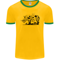 Rhino Ecology Rhinoceroses Mens Ringer T-Shirt FotL Gold/Green