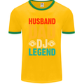 Husband Dad DJ Legend Fathers Day Mens Ringer T-Shirt FotL Gold/Green