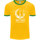 Nature Is My Religion Witch Halloween Mens Ringer T-Shirt FotL Gold/Green