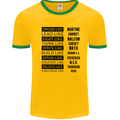 Dream Like Black Lives Matter History Month Mens White Ringer T-Shirt Gold/Green