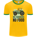 Tractor No Farmers No Food Farming Mens Ringer T-Shirt FotL Gold/Green