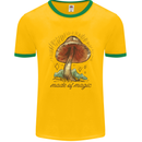 Made of Magic Mushrooms LSD Trippy Mens Ringer T-Shirt FotL Gold/Green