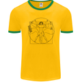 Gaming Vitruvian Gamer Funny Video Games Mens Ringer T-Shirt FotL Gold/Green