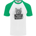 Bad Kitty New York City Police Dept. Mens S/S Baseball T-Shirt White/Green