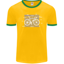 Bicycle Anatomy Funny Cyclist Cycling Funny Mens Ringer T-Shirt FotL Gold/Green