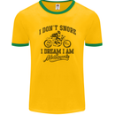 I Don't Snore Motorbike Biker Motorcycle Mens Ringer T-Shirt FotL Gold/Green