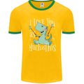 T-Rex I Love You Dinosaur Valentines Day Mens Ringer T-Shirt FotL Gold/Green