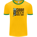 SHHH This Is My Movie T-Shirt Skull Horror Mens Ringer T-Shirt FotL Gold/Green