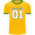 His Queen Funny Wedding Anniversary Mens Ringer T-Shirt FotL Gold/Green