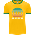 Foosball Table Football Real Men Don't Spin Mens Ringer T-Shirt FotL Gold/Green