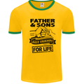 Father & Sons Best Friends for Life Mens White Ringer T-Shirt Gold/Green