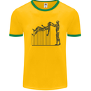 Robot Maintenance AI Futuristic SC-FI Mens White Ringer T-Shirt Gold/Green