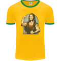 Mona Lifter Funny Gym Bodybuilding Workout Mens Ringer T-Shirt FotL Gold/Green