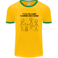 Funny Camping Sausage Mens Ringer T-Shirt Gold/Green