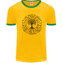 Trees What a Wonderful World Environment Mens White Ringer T-Shirt Gold/Green