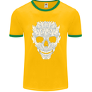 Fairy Skull Mens Ringer T-Shirt FotL Gold/Green