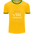 30th Birthday 30 Year Old Geek Funny Maths Mens Ringer T-Shirt FotL Gold/Green