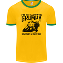 I'm Not Always Grumpy Motorbike Biker Funny Mens Ringer T-Shirt FotL Gold/Green