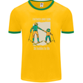 Skiing Father & Son Ski Buddies Fathers Day Mens Ringer T-Shirt FotL Gold/Green