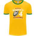 4 Year Wedding Anniversary 4th Rugby Mens Ringer T-Shirt FotL Gold/Green