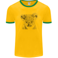 Koala Bear Sketch Ecology Environment Mens Ringer T-Shirt FotL Gold/Green