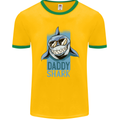 Daddy Shark Funny Father's Day Mens Ringer T-Shirt FotL Gold/Green