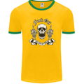 Fook Off My Life Rules Skull Finger Flip Mens Ringer T-Shirt FotL Gold/Green