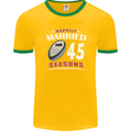 45 Year Wedding Anniversary 45th Rugby Mens Ringer T-Shirt FotL Gold/Green