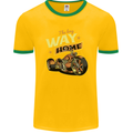 Long Way Home Motorcycle Chopper Biker Mens Ringer T-Shirt FotL Gold/Green