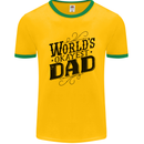 Worlds Okayest Dad Funny Fathers Day Mens Ringer T-Shirt FotL Gold/Green
