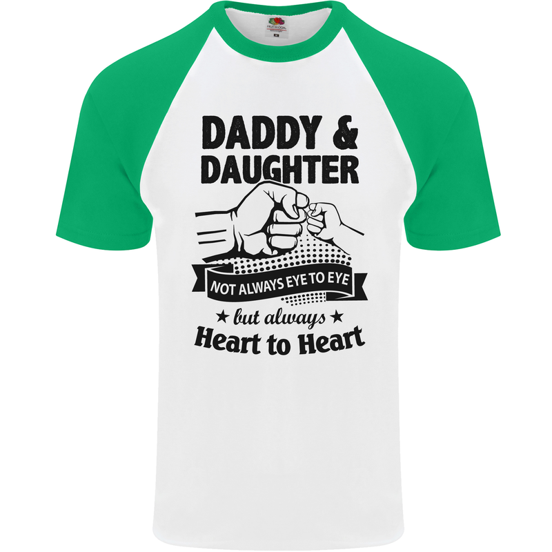 Daddy and Daughter Funny Father's Day Mens S/S Baseball T-Shirt White/Green