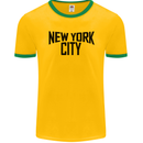 New York City as Worn by John Lennon Mens Ringer T-Shirt FotL Gold/Green