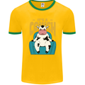 Its a Cowch Funny Cow Mens Ringer T-Shirt FotL Gold/Green